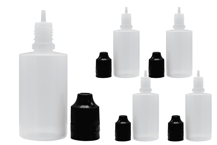 Liquidflasche 50ml PE Flat Top 5er Set